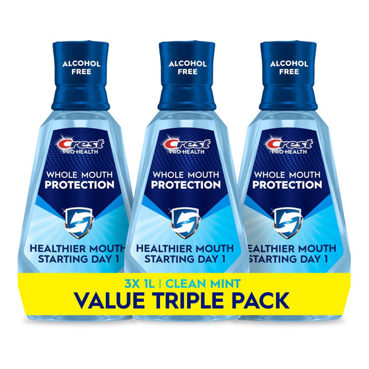 Crest Pro-Health Advantage Multi-Protection Mouthwash, Smooth Mint – 33.8 fl oz, 3 Pack