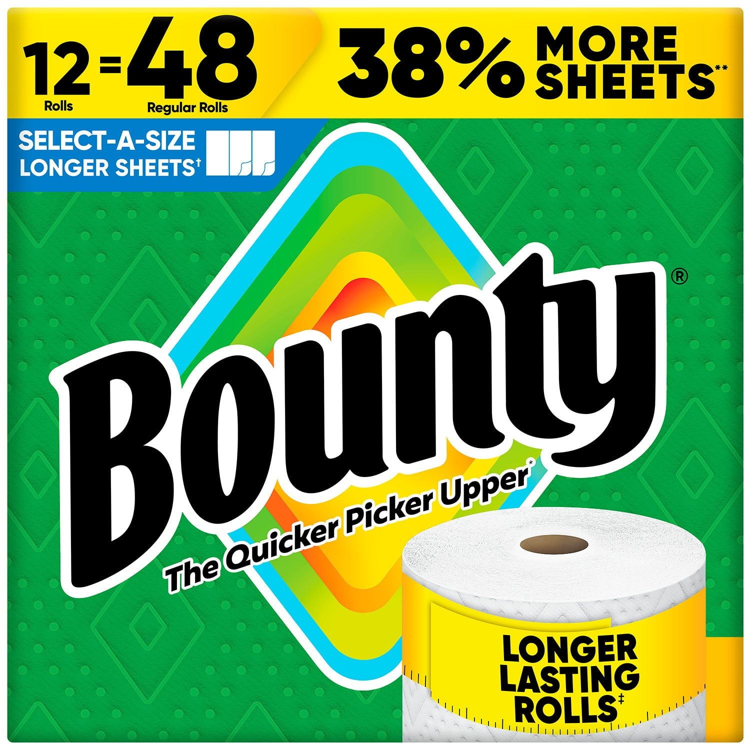Bounty Select-A-Size 2-Ply Paper Towels – 12 Rolls, 165 sheets/roll