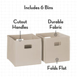 RiverRidge Folding Bins Cube Storage Cubbies, Set of 6 Playroom Organizers