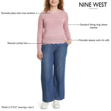 Nine West Women's Pointelle Sweater - Pink - XXL