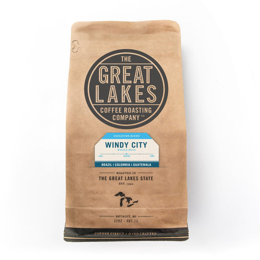 Great Lakes Medium Roast Whole Bean Coffee, Windy City Blend, 32 oz.