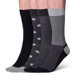 Happy Socks Lite 4-Pack Crew Sock - Grey Pack - One Size