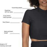 Outdoor Voices Cropped Short Sleeve Rashguard - Black - XXL