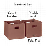 RiverRidge Folding Bins Cube Storage Cubbies, Set of 6 Playroom Organizers