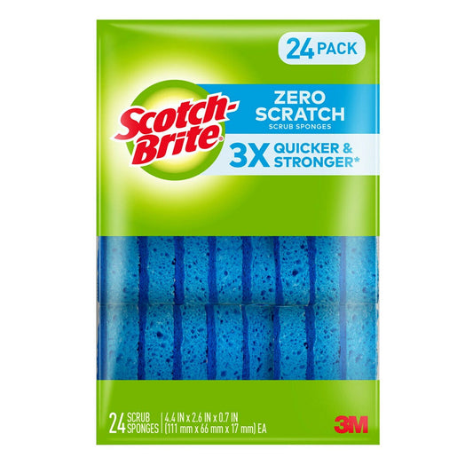 Scotch-Brite Zero Scratch Scrub Sponges, Individually Wrapped 24 Count