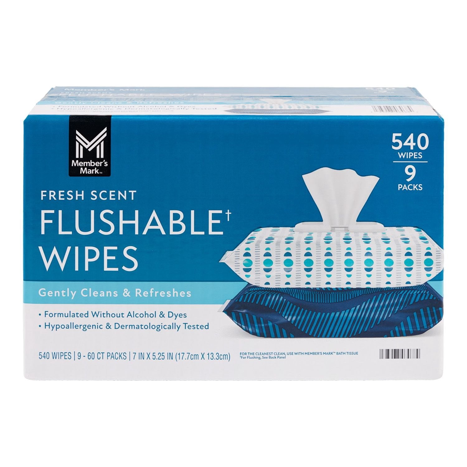 Member's Mark Flushable Wipes, Scented – 540 Count