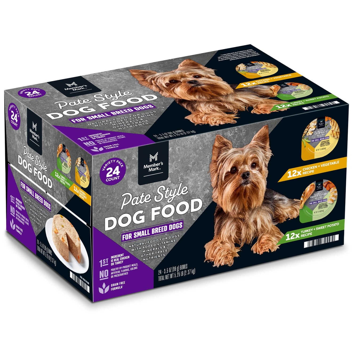 Member’s Mark Variety Pack, Small Breed Pate Style Dog Food, 3.5 oz., 24 ct