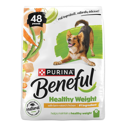 Purina Beneful Healthy Weight Chicken Recipe Dry Dog Food, 48 lbs