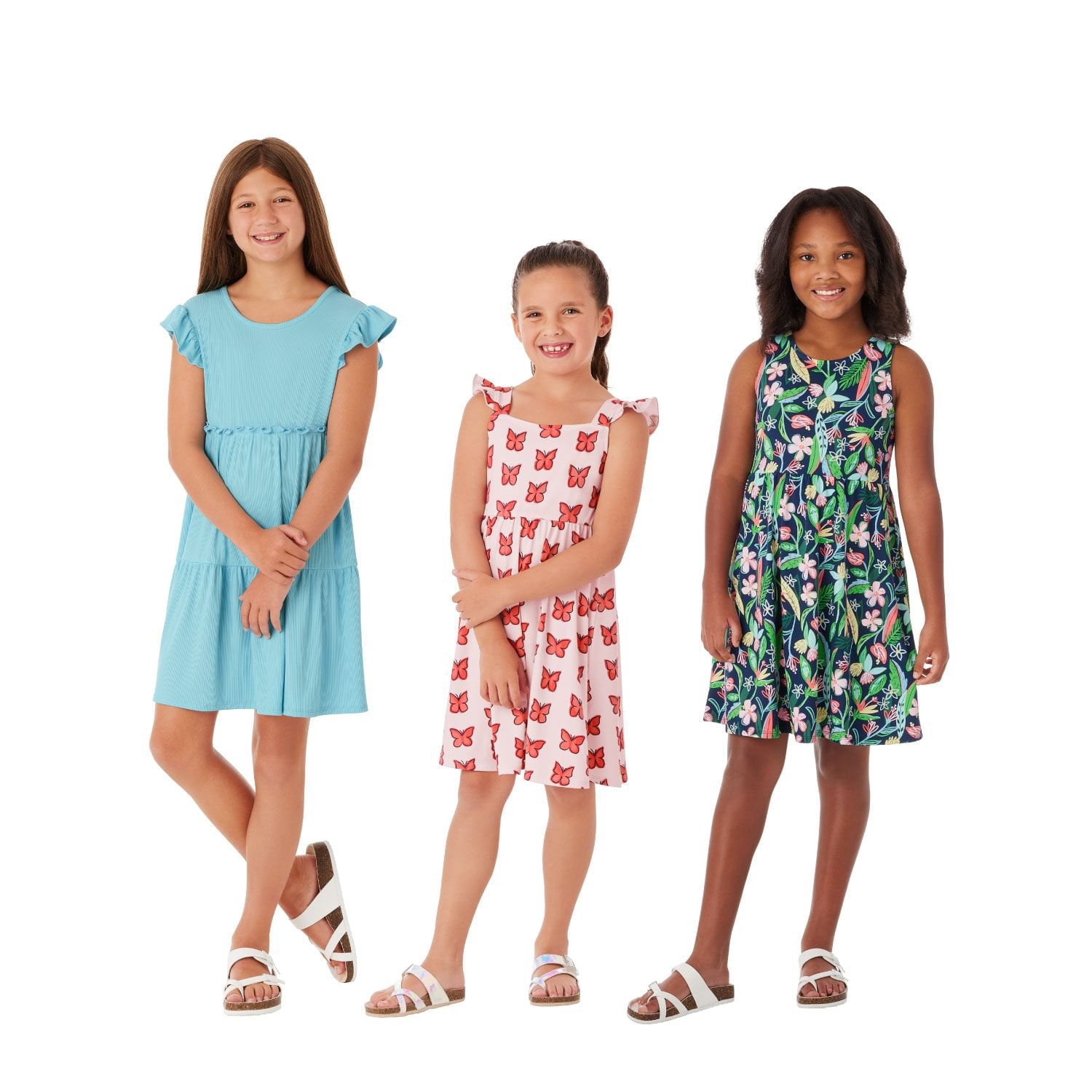 Member's Mark Girls 3-Pack Knit Dresses - Blue - XS