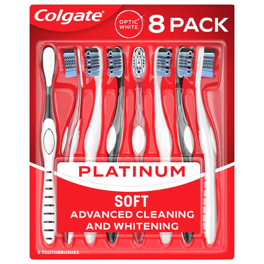 Colgate Optic White 360 Soft Manual Toothbrush – 8 Count