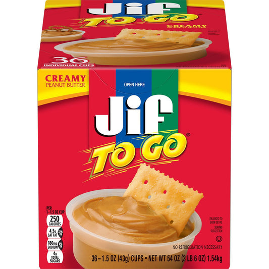 Jif-To-Go Creamy Peanut Butter - 36 Count