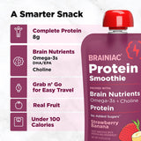 Brainiac Protein Smoothie, Strawberry &amp; Banana, 4 oz., 20 ct.