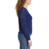 Nine West Women's Pointelle Sweater - Navy - XXL