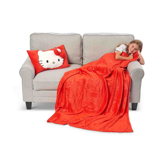 Licensed Character 2-Piece Kids Pillow Pocket and Throw Set - Hello Kitty