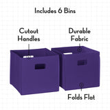 RiverRidge Folding Bins Cube Storage Cubbies, Set of 6 Playroom Organizers