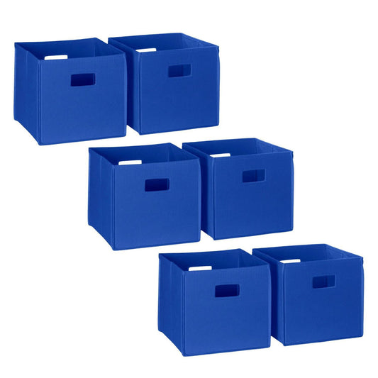 RiverRidge Folding Bins Cube Storage Cubbies, Set of 6 Playroom Organizers