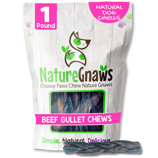 Nature Gnaws Beef Braid Dog Treat Chews, 1 lb