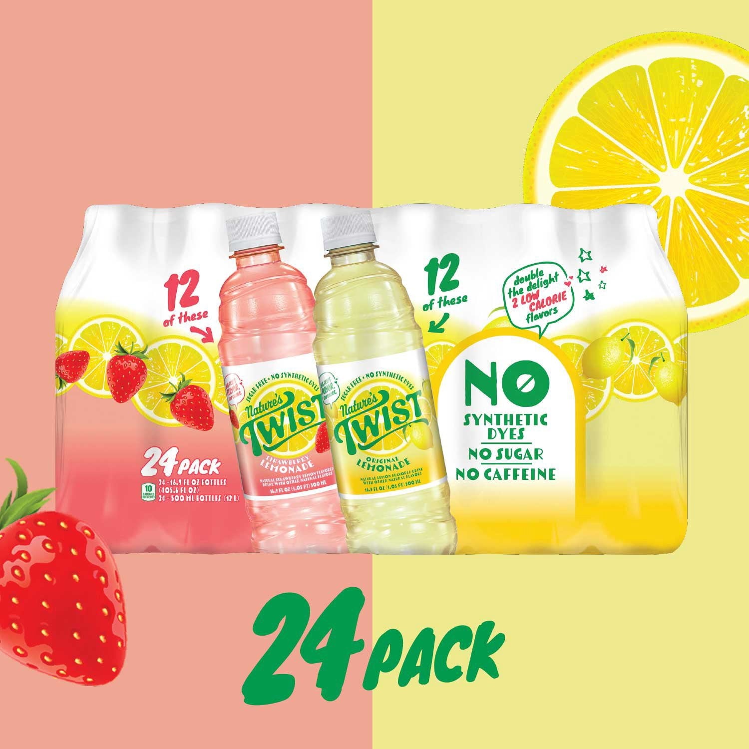 Nature's Twist Sugar Free Lemonade Variety Pack, 16.9 fl. oz., 24 pk.