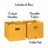 RiverRidge Folding Bins Cube Storage Cubbies, Set of 6 Playroom Organizers