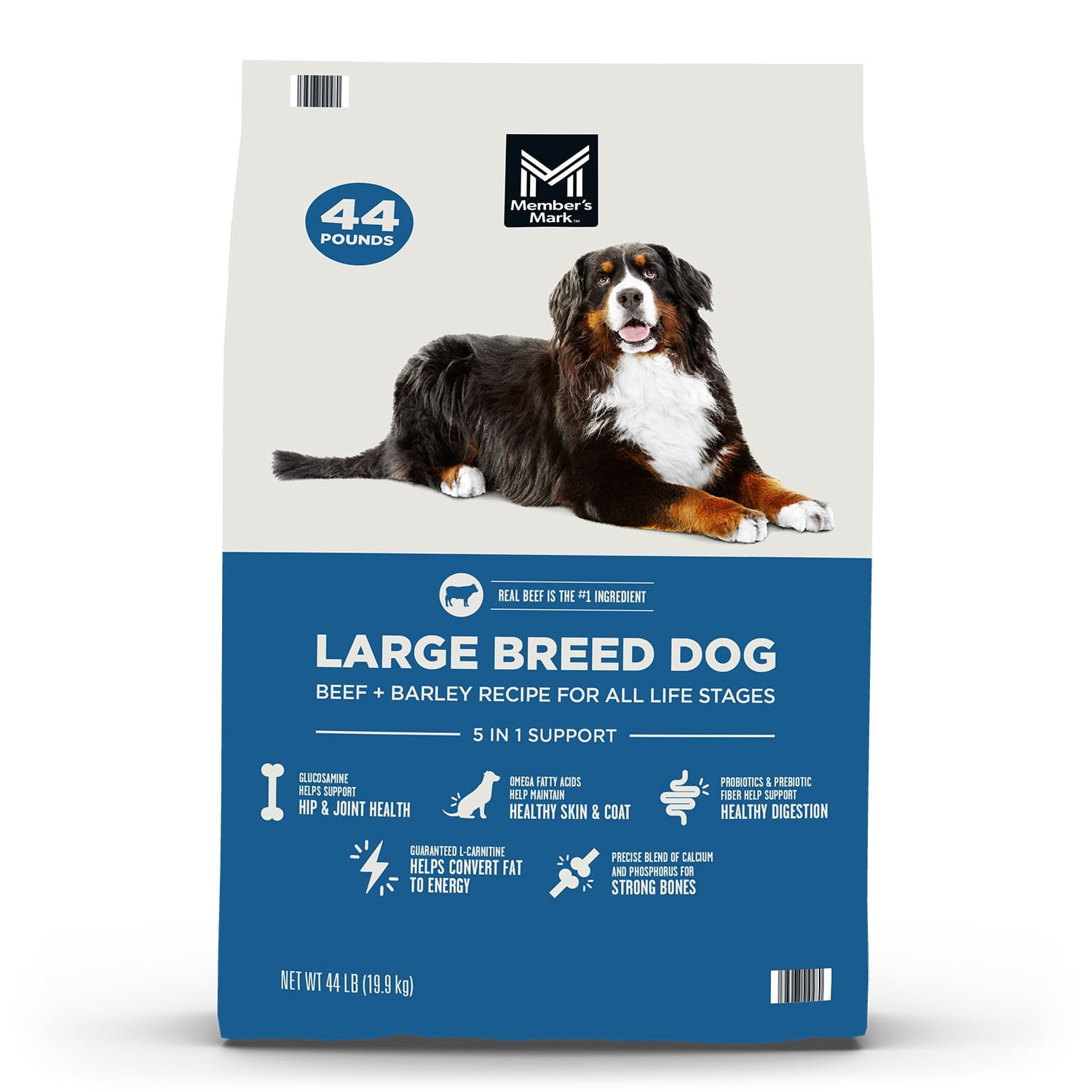 Member's Mark Large Breed Dog Beef + Barley Recipe Dry Dog Food, 44 lbs.