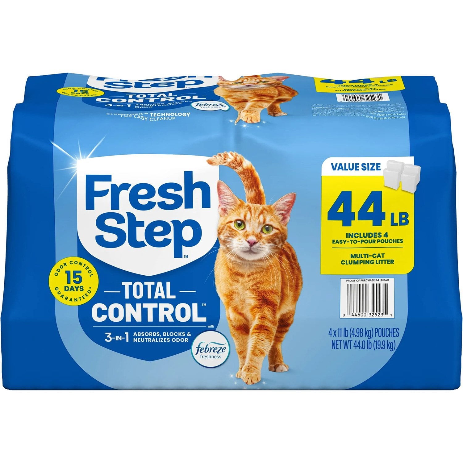 Fresh Step Total Control Scented Clumping Litter with Febreze Freshness, 44 lbs
