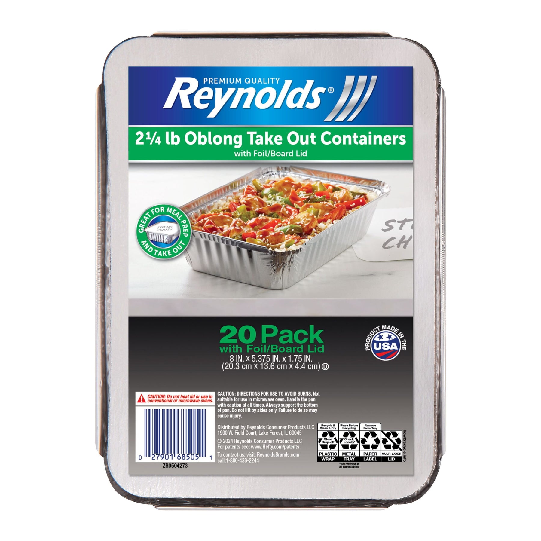 Reynolds Consumer Products Reynolds Oblong Aluminum Foil Containers with Lids – 20 Count