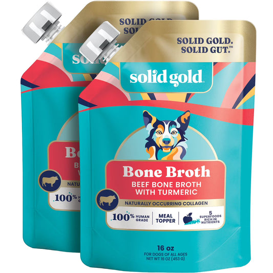 Solid Gold Bone Broth with Turmeric Dog Food Topper,16 oz., 2 pk.
