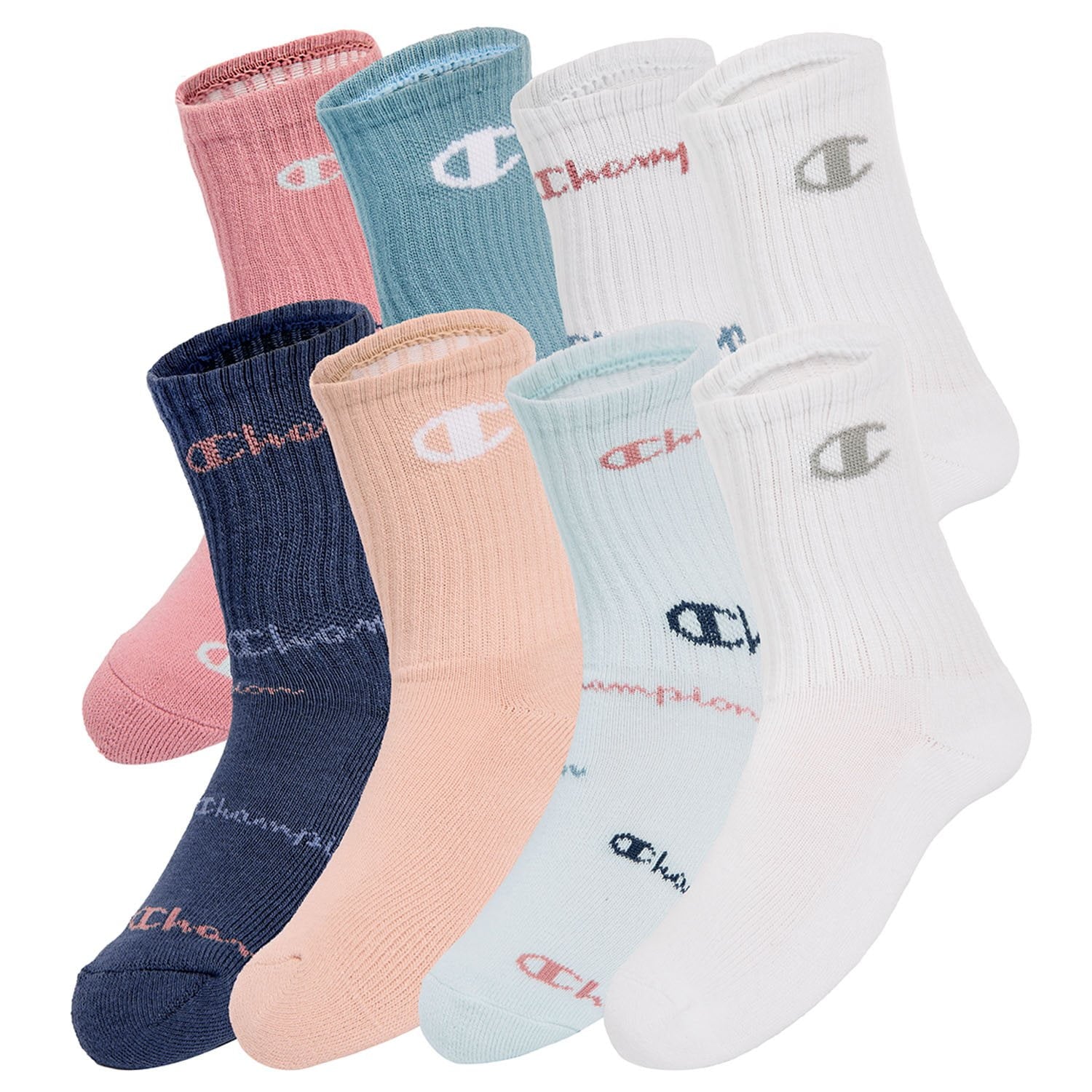 Champion Kids 8-Pack Crew Sock - Black