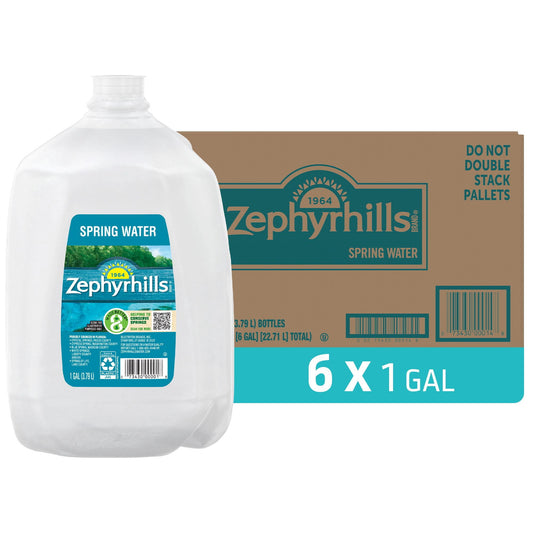 Zephyrhills 100% Natural Spring Water, 1 gal., 6 pk.
