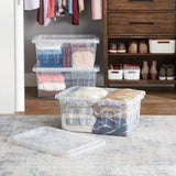 Member's Mark 60 Quart Clear Storage Tote, 17.2" D x 25.7" W x 12.0" H, 1 pack or 4 pack