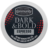 Community Coffee Dark and Bold Espresso Darkest Roast Coffee Pods, 72 ct.