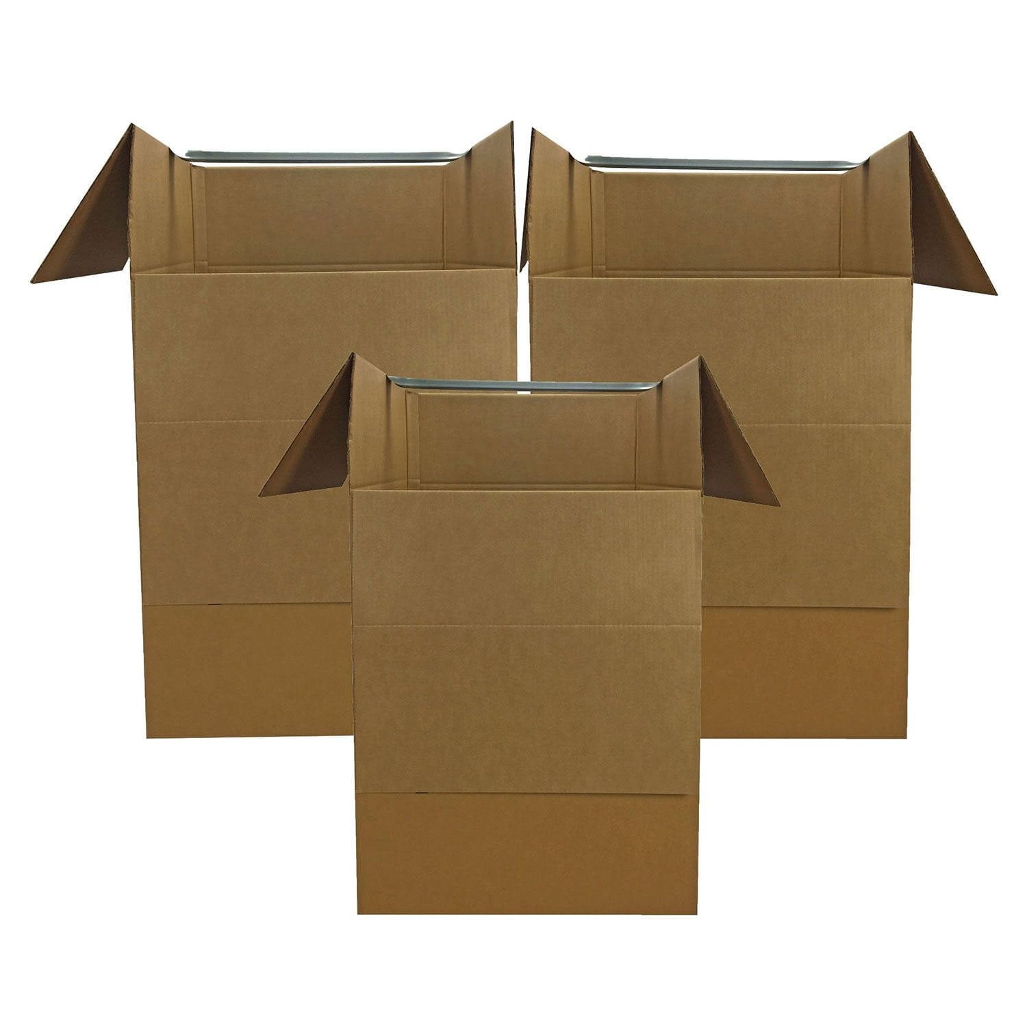UBMOVE Large Corrugated Wardrobe Moving Boxes (Bundle of 3) 24"x24"x40"