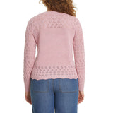 Nine West Women's Pointelle Sweater - Pink - XXL