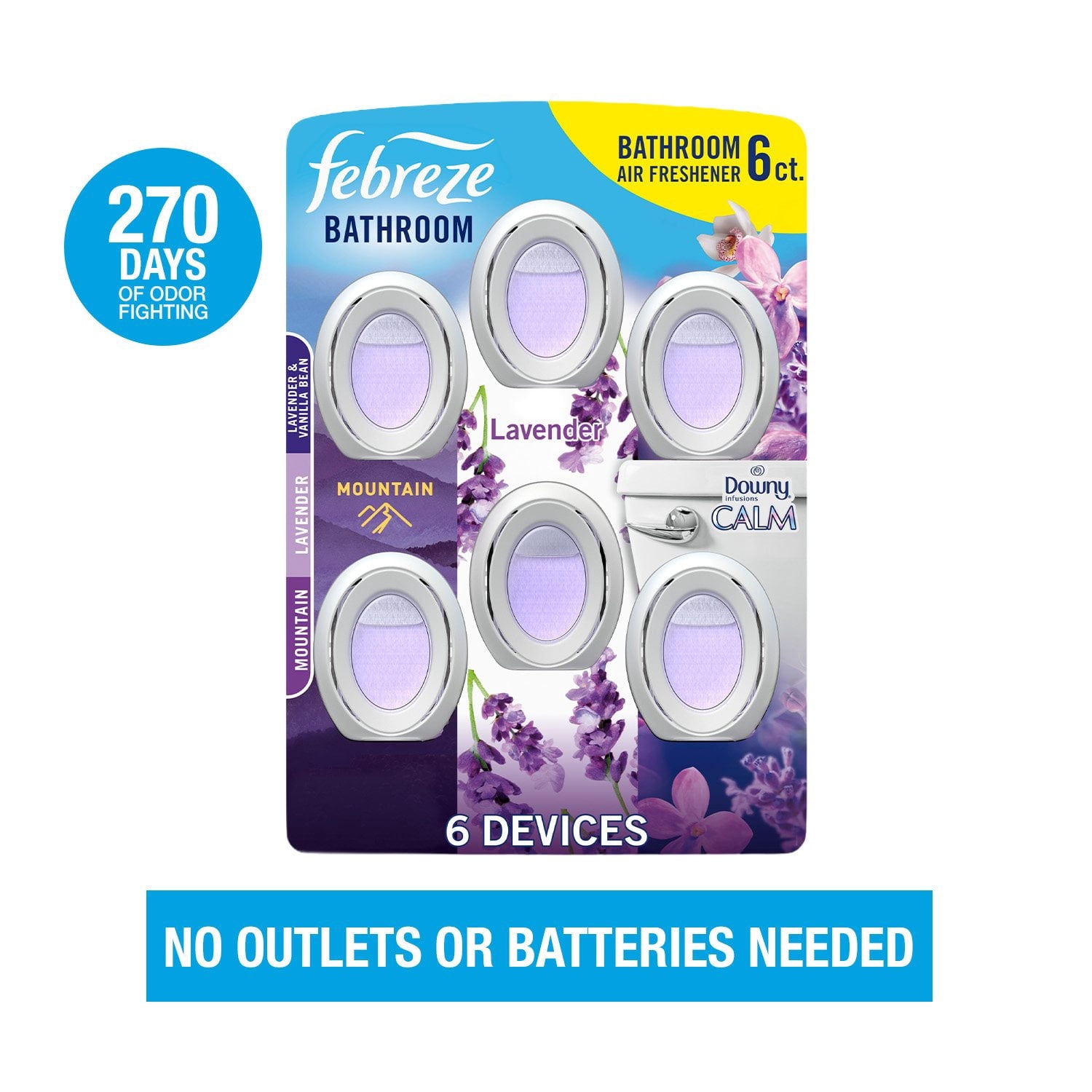 Febreze Bathroom Air Freshener, Calm Mix – 6 Count