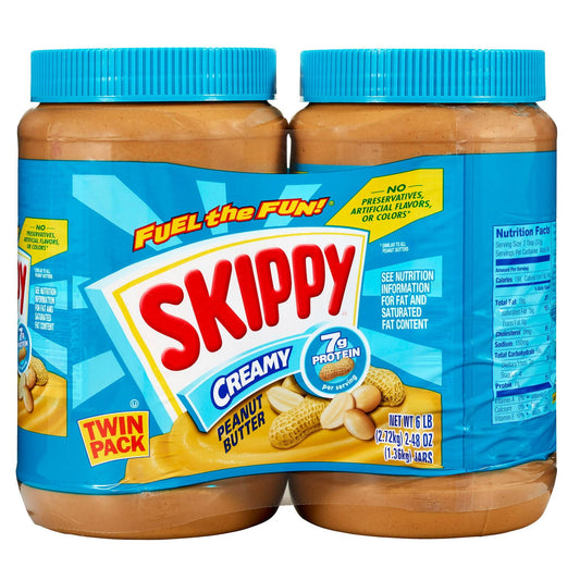 Skippy Creamy Peanut Butter Spread - 48 oz - 2 Pack