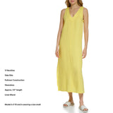 DKNY Women's Linen Maxi Dress - Black - XXL