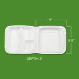 Hefty Earthchoice 3-Compartment Hinged Lid Containers, 9", 50 ct.