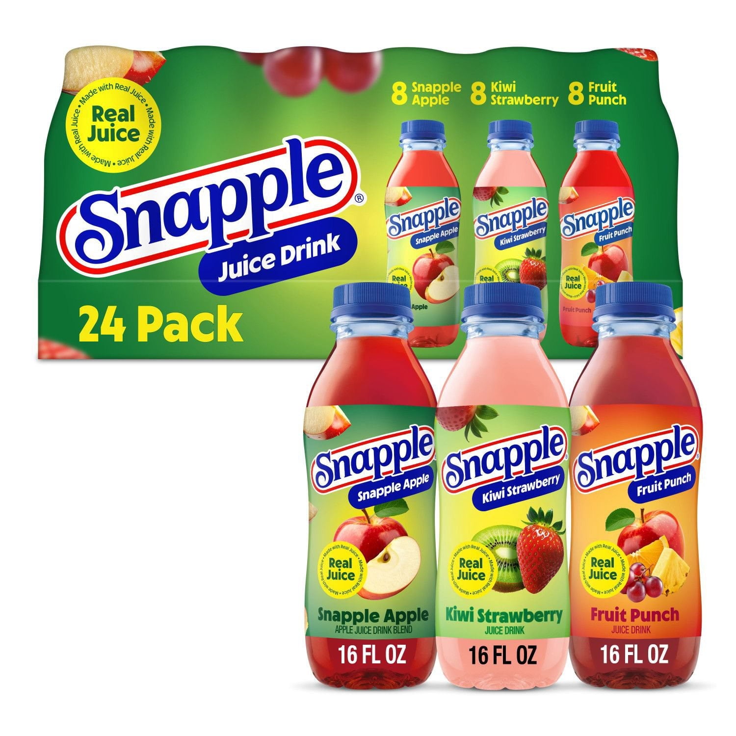 Snapple Juice Drink Variety Pack, 16 fl. oz., 24 pk.
