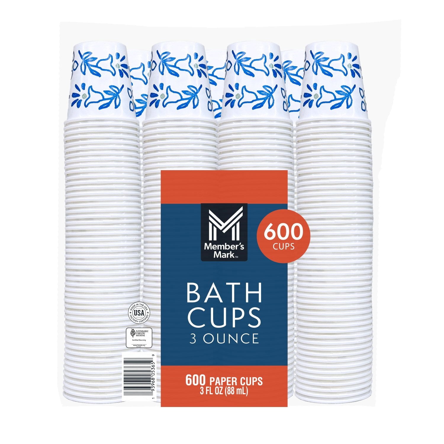 Member's Mark Printed Paper Bath Cold Cup 3 fl oz – 600 Count