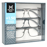 Member's Mark Rectangular Reading Glasses, 3 pk.