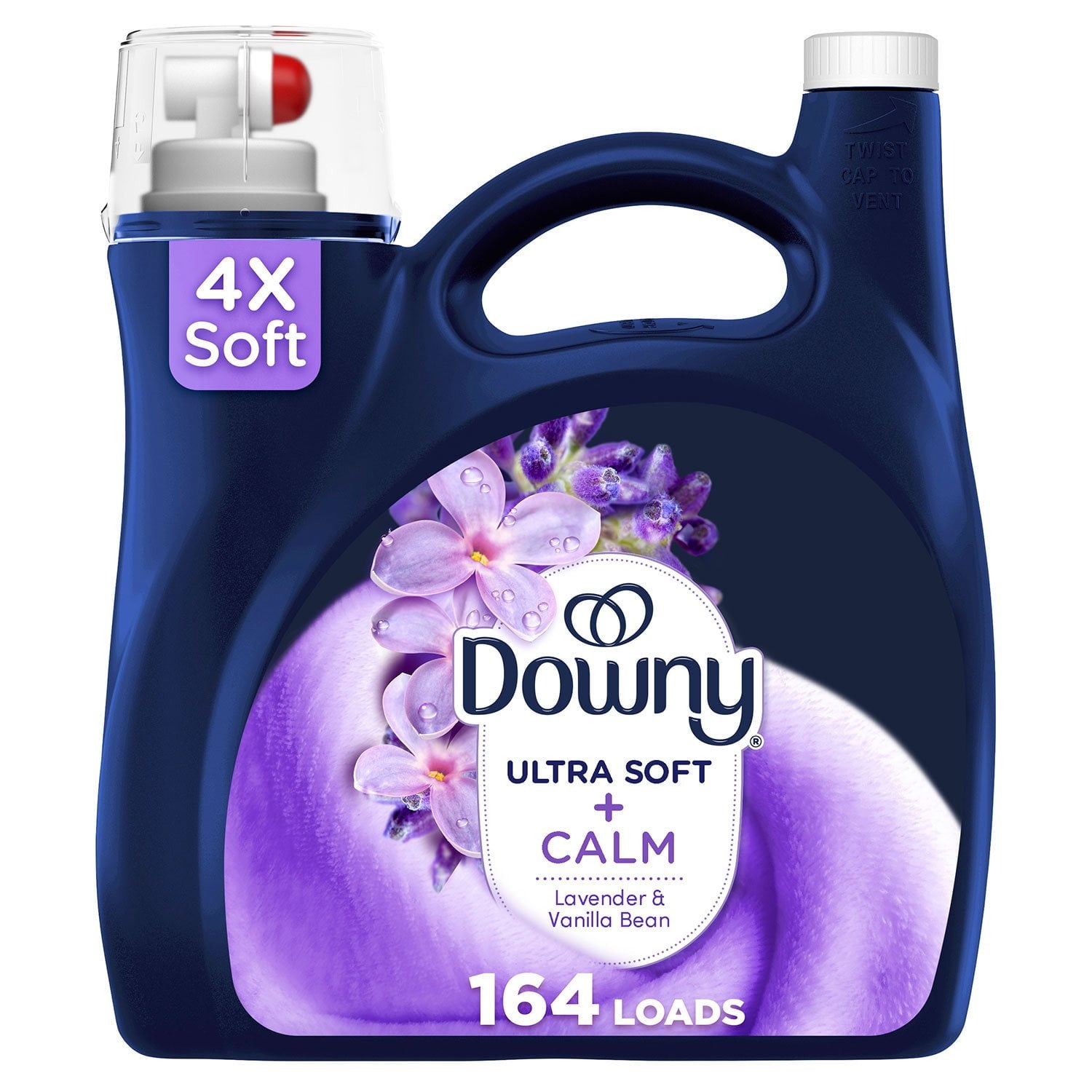 Downy Ultra Soft + Calm Liquid Fabric Softener, Lavender and Vanilla Bean – 164 Loads, 111 fl. oz