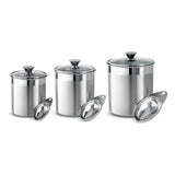 Tramontina 6-Piece Stainless Steel Covered Canister Set with Measuring Scoops