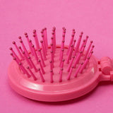 💖🪞 Barbie Foldable 2-in-1 Mini Mirror & Air Cushion Hair Brush