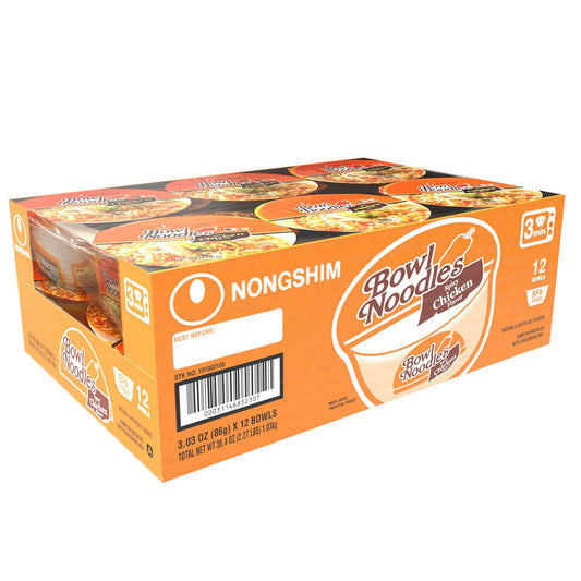 Nongshim Spicy Chicken Ramen Noodle Soup Bowl 3.03 oz - 12 Count