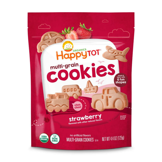 Happy Tot Organic Multi-Grain Toddler Cookie, Vanilla or Strawberry, 4.4 oz., 5 ct.
