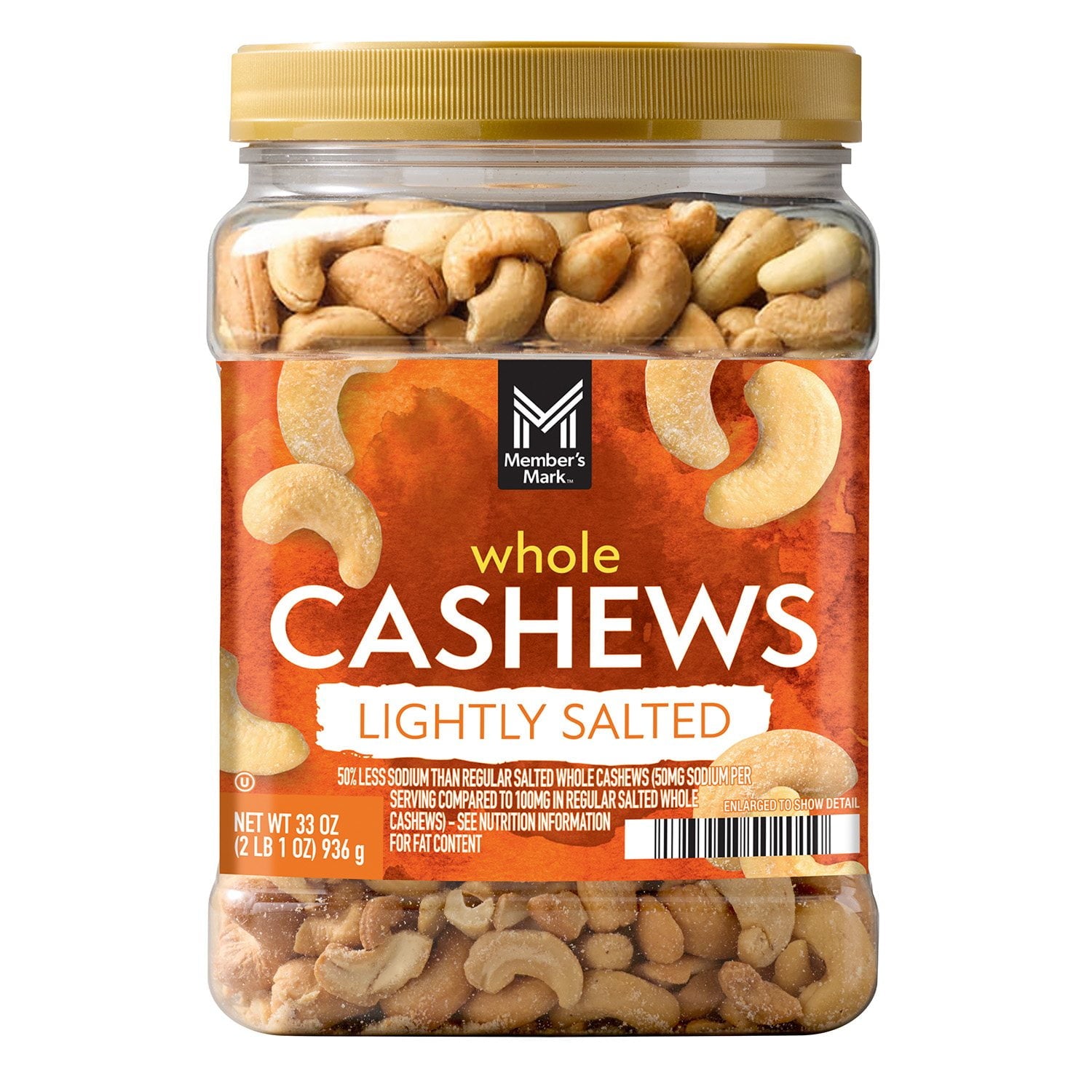 Member's Mark Lightly Salted Whole Cashews, 33 oz.