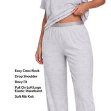 LOFT Women's 2-Piece Tee and Pant Pajama Set - Black - XXL