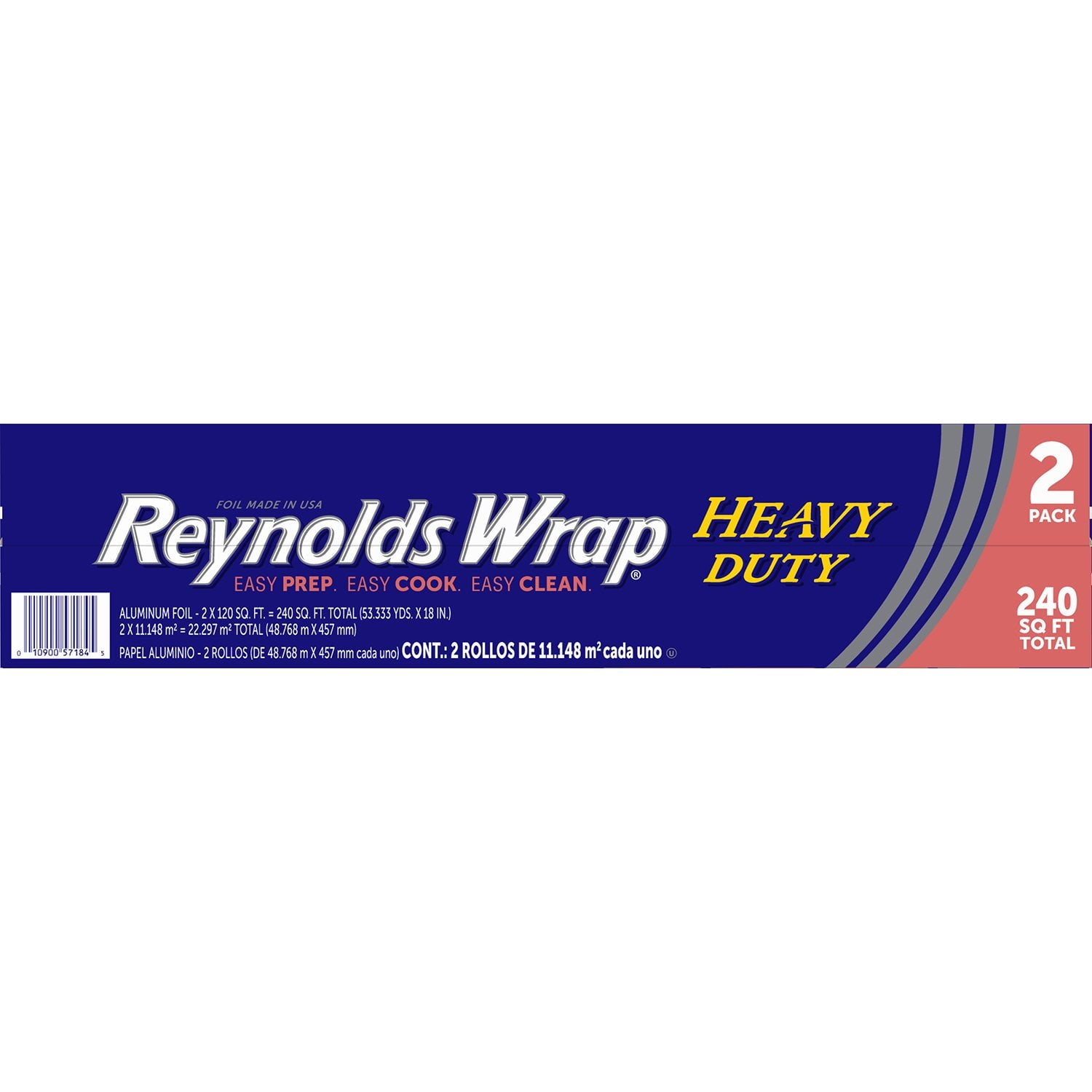 Reynolds Wrap Heavy Duty 18" Aluminum Foil, 120 sq. ft. – 2 Pack