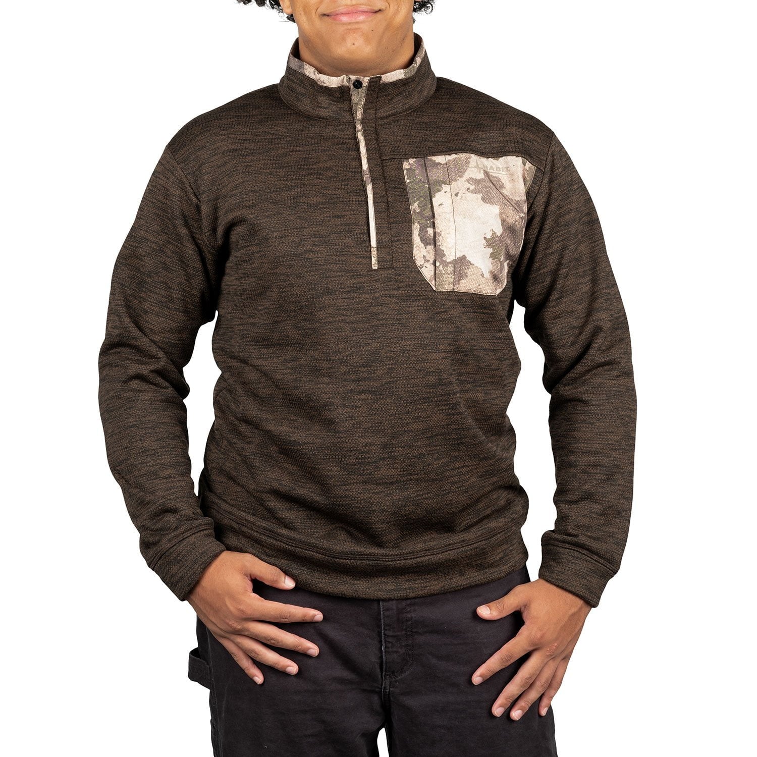 Habit Men’s Snap Front Fleece Pullover with Scent-Factor - Green - XL