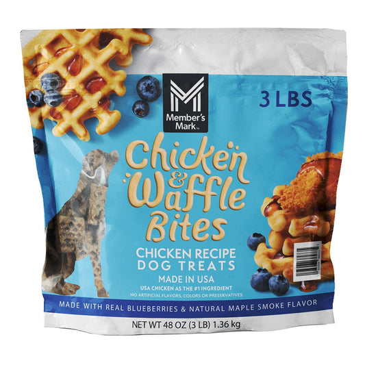 Member's Mark Chicken & Waffle Bites Chicken Recipe Dog Treats, 48 oz